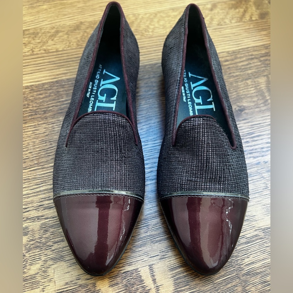 AGL ATTILIO GIUSTI LEOMBRUNI Leather Shoes‎ Slip on Flats Italy Italian 38